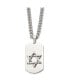 Фото #1 товара Polished Star of David Dog Tag on a Curb Chain Necklace