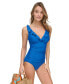 Фото #3 товара Ruffle Plunge Underwire Tummy Control One-Piece Swimsuit, Created for Macy's