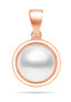 Фото #1 товара Minimalist bronze pendant with genuine pearl PT89R