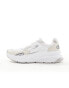 Armani EA7 logo mixed fabric trainers in white/grey