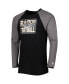 ფოტო #2 პროდუქტის Men's Black Las Vegas Raiders Throwback Raglan Long Sleeve T-shirt