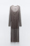 Фото #9 товара Платье из полупрозрачной ткани с бисером ZARA