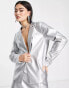 Фото #2 товара I Saw It First metallic oversized dad blazer co-ord in silver