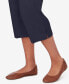 ფოტო #5 პროდუქტის Petite Classic Neutrals Mid Rise Pull On Button Hem Twill Capri Pants