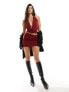 Фото #1 товара ASOS DESIGN low rise ultra mini skirt in burgundy co-ord