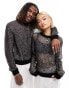 Weekday Unisex Jesper open knit semi-sheer jumper in black exclusive to ASOS