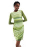 Фото #1 товара Calvin Klein Jeans illuminated mesh dress in green multi