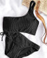 Фото #3 товара Juniors' One-Shoulder Side-Shirred Bikini Top, Created For Macy's