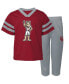 Фото #1 товара Baby Boys and Girls Crimson Oklahoma Sooners Two-Piece Red Zone Jersey and Pants Set