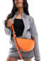 Фото #1 товара AllSaints leather half moon crossbody bag in orange