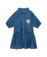 Фото #4 товара Girl 3/4 Sleeve Dress With Pocket Blue Chambray - Toddler|Child