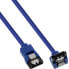 Фото #2 товара InLine SATA 6Gb/s Round Cable blue angled 90° with latches 0.3m