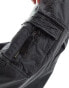 Abercrombie & Fitch ultra baggy twill utility cargo trousers in charcoal Черный, W28 L32 - фото #3