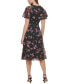 Фото #2 товара Women's Floral Flutter-Sleeve Midi Dress