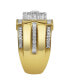 Фото #4 товара Banner of Bling Natural Certified Diamond 1.24 cttw Round Cut 14k Yellow Gold Statement Ring for Men