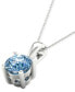 ფოტო #3 პროდუქტის Lab-Created Blue Diamond Solitaire 18" Pendant Necklace (1/3 ct. t.w.) in Sterling Silver