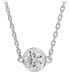 ფოტო #1 პროდუქტის Diamond Bezel Pendant Necklace (1/3 ct. t.w.) in 14k White Gold, 16" + 2" extender