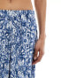 Фото #3 товара Abercrombie & Fitch co-ord ultra wide leg crinkle trouser in blue print