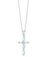 ფოტო #3 პროდუქტის Gemstone & Diamond Accent Cross 18" Pendant Necklace in 14k White Gold