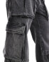 AllSaints Echo cargo jeans in washed black