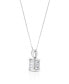 Фото #4 товара TruMiracle diamond Princess Solitaire Plus 18" Pendant Necklace (3/4 ct. t.w.) in 14k White Gold