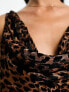 Фото #8 товара ASOS DESIGN devore midi slip dress in animal print