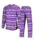 Фото #1 товара Men's Purple TCU Horned Frogs Swivel Long Sleeve T-shirt and Pants Sleep Set