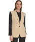ფოტო #1 პროდუქტის Women's Colorblocked One-Button Blazer
