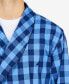 ფოტო #3 პროდუქტის Men's Buffalo Plaid Shawl-Collar Cotton Robe