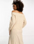 Y.A.S hybrid midi jumper dress with satin slip in cream Бежевый, XS - фото #2