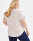 Plus Size Striped Gauze Camp Shirt, Created for Macy's