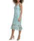 ფოტო #6 პროდუქტის Women's Floral-Lace Flounce-Hem Midi Dress
