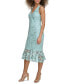 Women's Floral-Lace Flounce-Hem Midi Dress