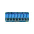 Relays module, 8 channels with opto-isolation - 10A/250VAC contacts - 5V coil - blue