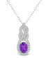 Фото #1 товара Macy's topaz (3/8 ct. t.w.) Halo Pendant Necklace in Sterling Silver