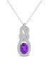 ფოტო #1 პროდუქტის Topaz (3/8 ct. t.w.) Halo Pendant Necklace in Sterling Silver