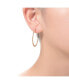 ფოტო #2 პროდუქტის Sterling Silver 14K Gold Plated Cubic Zirconia Open Hoop Earrings