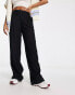 Фото #1 товара Vero Moda linen touch soft tailored wide leg trousers in black