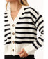 Women's Kallen Button Front Striped Cardigan