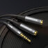 Rozdzielacz kabla AUX 3.5 mm męski do słuchawek i mikrofonu żeński 20cm czarny
