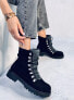 Фото #1 товара Ботинки LEGGS BLACK Trapezoidal Lace-up