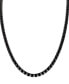 ფოტო #1 პროდუქტის Men's Icon Black Spinel (1/10 ct. t.w.) Tennis 22" Necklace in Black-Plated Sterling Silver