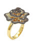 ფოტო #2 პროდუქტის Suzy Levian Sterling Silver Cubic Zirconia Pave Flower Ring