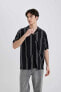 Фото #9 товара Рубашка Regular Fit полосатая с коротким рукавом defacto B7386ax24sp