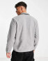 Polo Ralph Lauren icon logo contrast placket half popper sweatshirt in grey marl