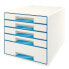 Фото #1 товара Esselte Leitz Wow Cube, Rubber, Blue, White, 5 drawer(s), 287 mm, 363 mm, 270 mm
