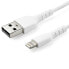 Фото #2 товара 3 foot (1m) Durable White USB-A to Lightning Cable - Heavy Duty Rugged Aramid Fiber USB Type A to Lightning Charger/Sync Power Cord - Apple MFi Certified iPad/iPhone 12 - 1 m - Lightning - USB A - Male - Male - White