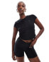 Фото #1 товара Nike Training One wrapped ribbed t-shirt in black