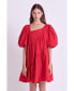 Фото #1 товара Women's Asymmetric Poplin Tiered Dress