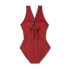 Фото #5 товара Women's Ring Crossover Ruched Full Coverage One Piece Swimsuit - Kona Sol Red XL